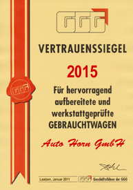 GGG Vertrauenssiegel 2015